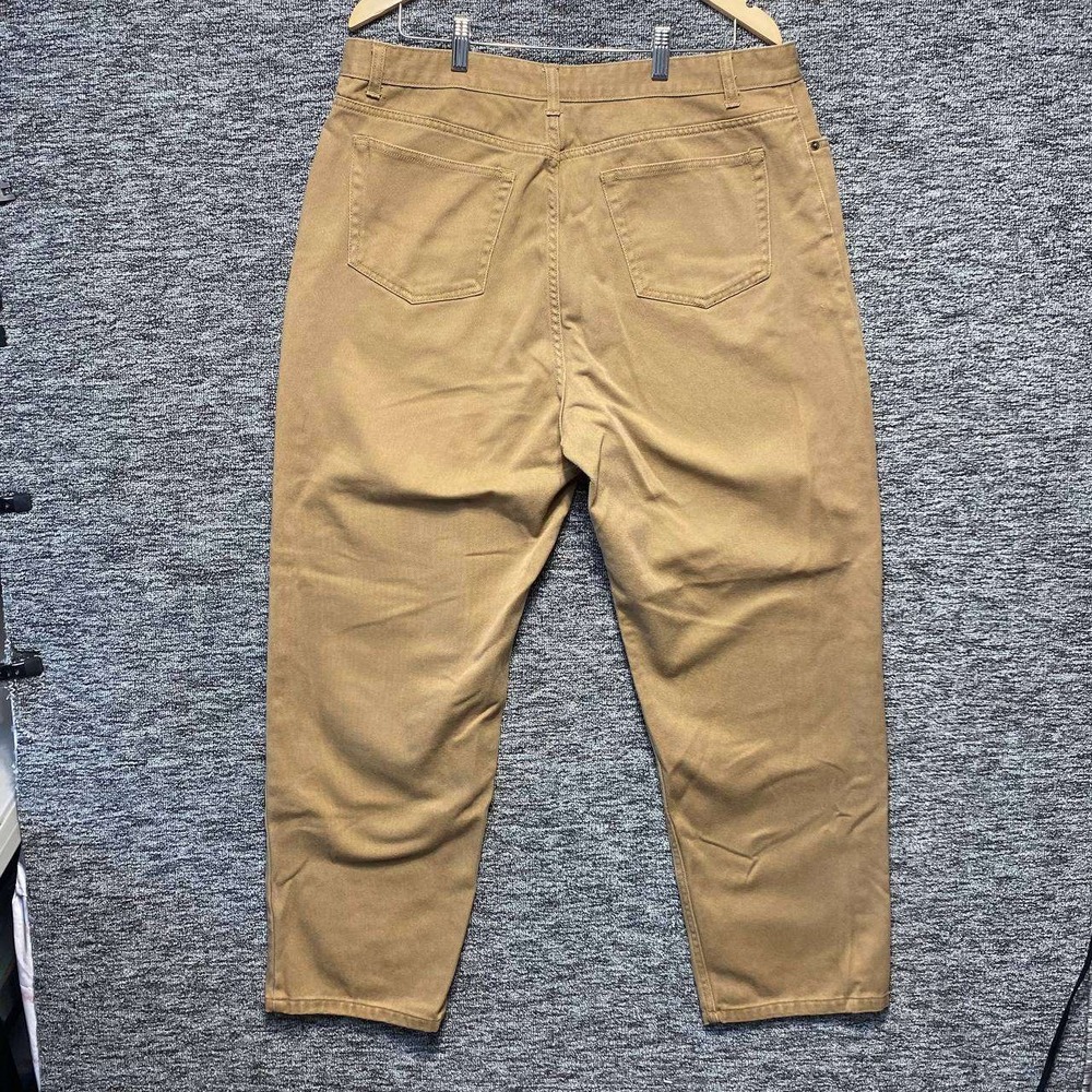 Lands End Fit 3 Canvas Pants Womens 18 Chino Straight Camel Tan Cotton Utility - Picture 2 of 11